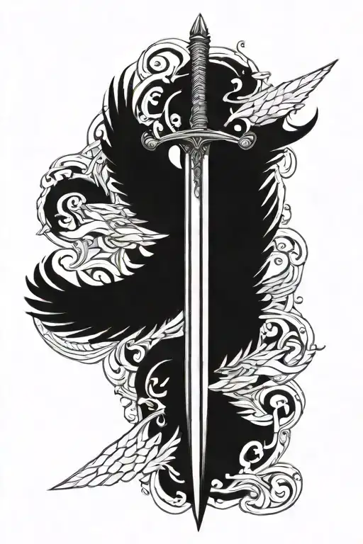 Sword With Wings Spread