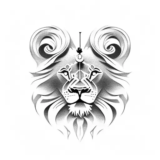 Lion Head With A Clock A Script