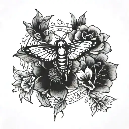 Flower Butterfly And Hummingbird