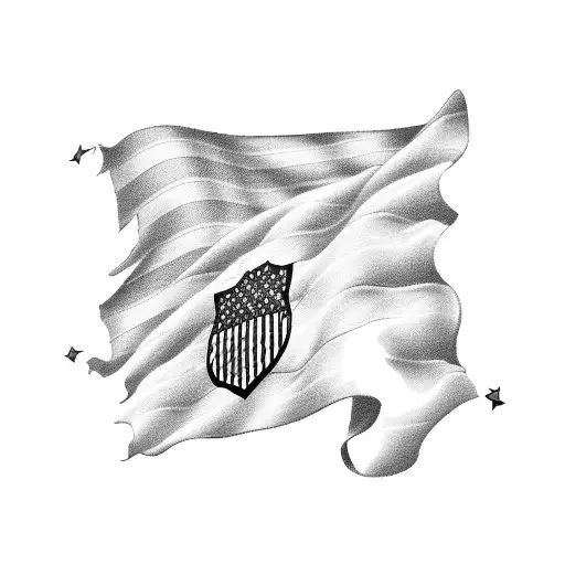 American Flag With Lebanese Flag And Bald Eagle