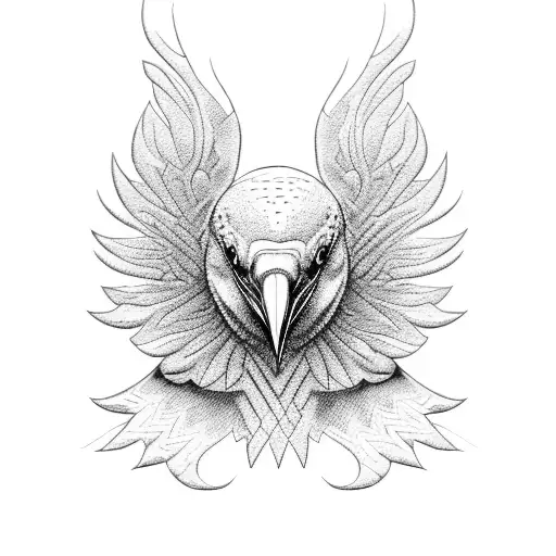 An Intricate Dotwork Design Of A Raven Perched On A Vslknut Symbol