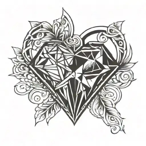 Diamond And Heart Intertwined