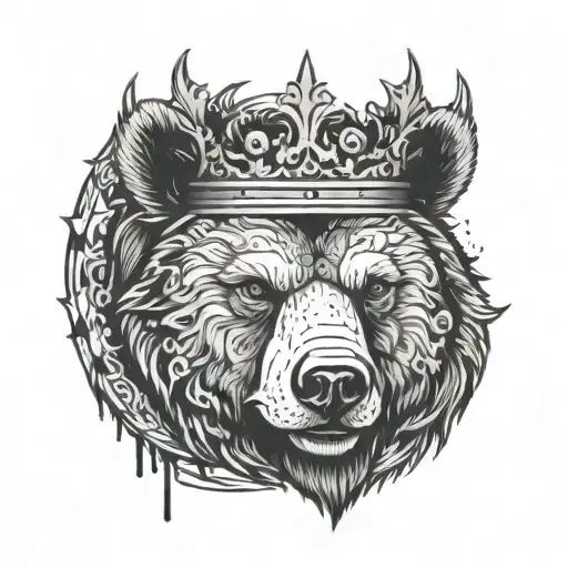 Bear Head With A Crown