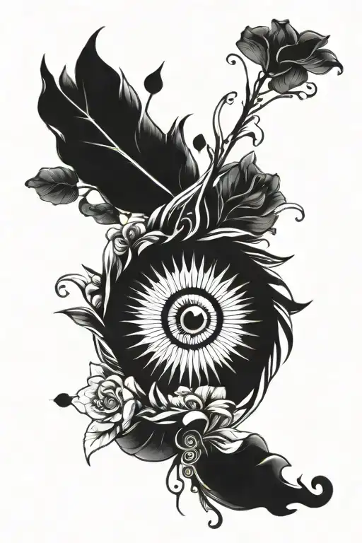 Eye And Flower Blooming Spiritual Symbol Merging