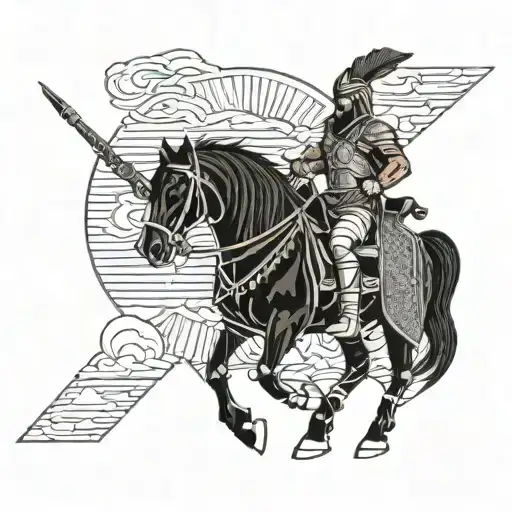 Trojan Warrior Carrying A Gun In A Western Setting