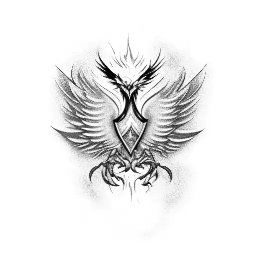 Illustrate A Phoenix Rising From Financial Charts