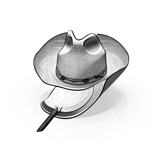 Cowboy Hat Hanging On A Standing Shovel