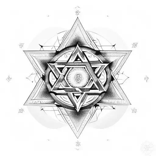 Mandala Star Of David Geometry Christianity Religious Spiritual Eye Of Prophecy