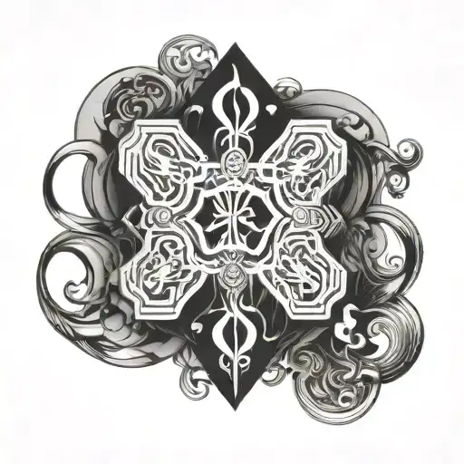 Abstract Smoke Patterns Intertwined With Medical Symbols