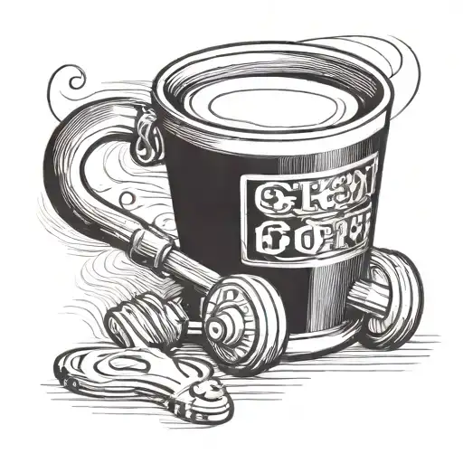 A Coffee Cup Morphing Into A Weight Lifting Dumbbell