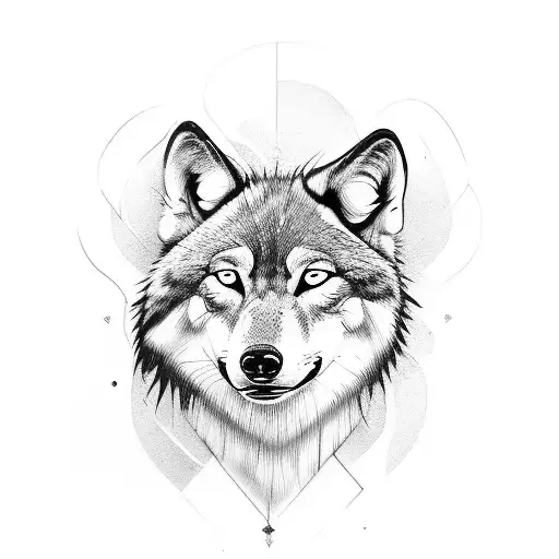 Girl With Wolf Head Above Her