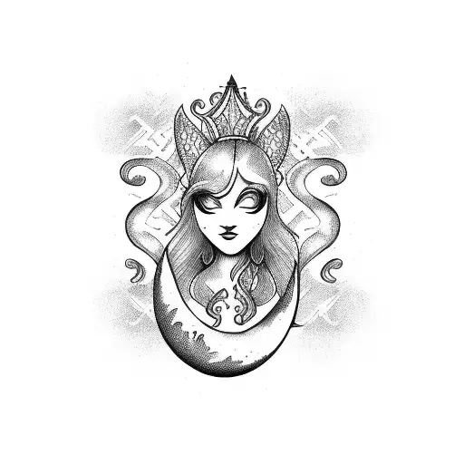 Mermaid With Initials Amar