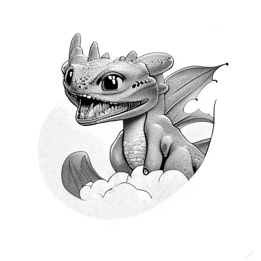 Small Toothless From How To Train Your Dragon