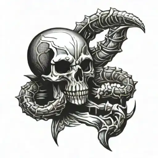 Scorpion Skull With Knife