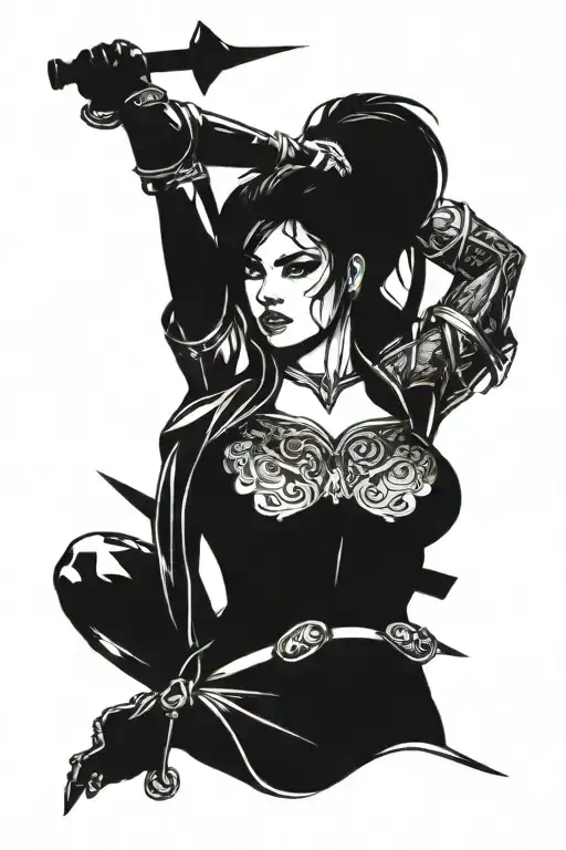 Sexy Warrior Woman Posing