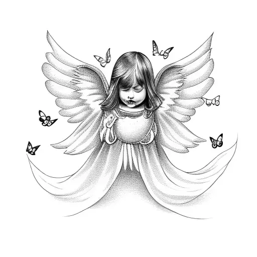 Angel Baby With Butterflies