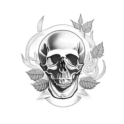 Skull With Vine Plant