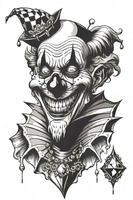 Creepy Clown With A Diamond Necklace