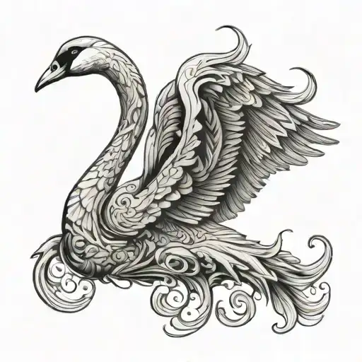 Gothic Swan With Pk Hidden In The Image