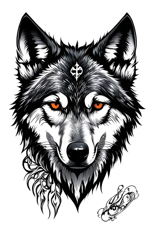 Cross Wolf Face