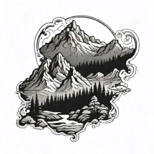 Mountain Landscape With A Hidden Trail Leading Into The Unknown