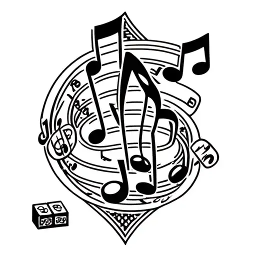 A Tattoo Design Combining Musical Notes And Lego Bricks To Represent Your Love For Music And Legos