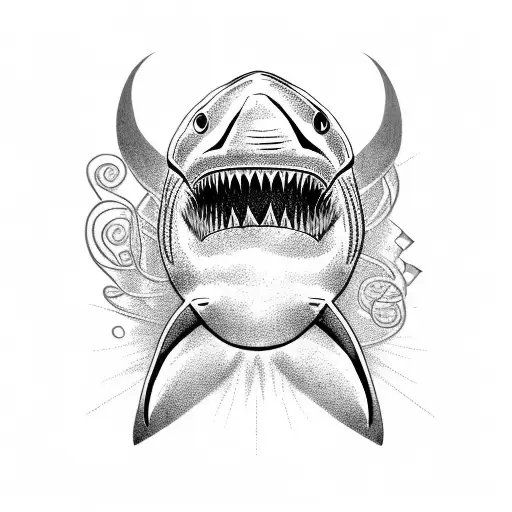 Shark Jaw With Vines Around It