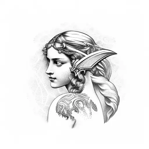 Aphrodite Holding A Sword