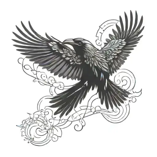 Raven Flying