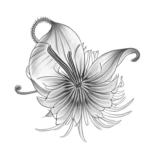 A Centipede Crawling A Spider Lily Flower