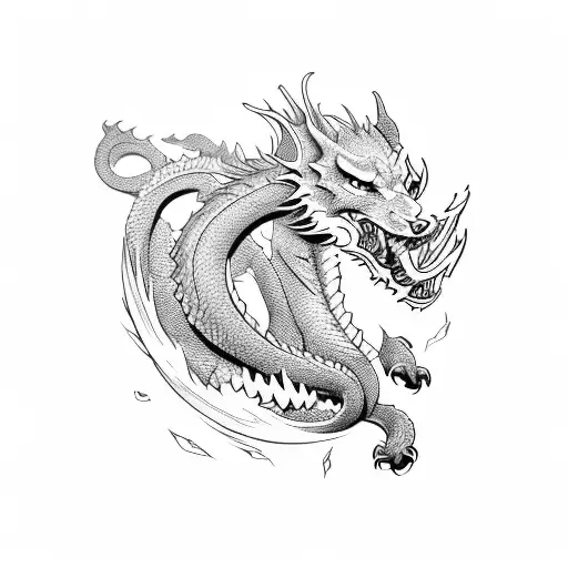 Combine A Dragon And A Wolf In A Powerful And Dynamic Design