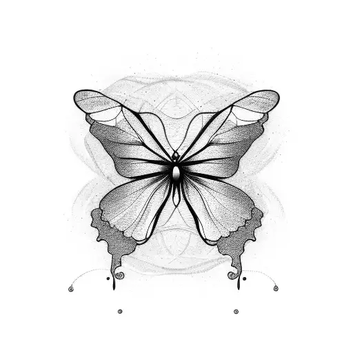 Simple Butterflywith Line Design Connected