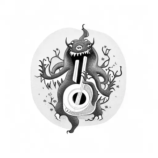 Terrified Monster Playing Guitar