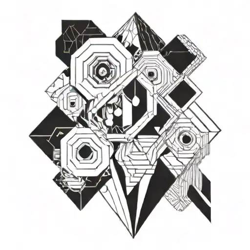 An Abstract Geometric Design Symbolizing The Bond Between Father And Children