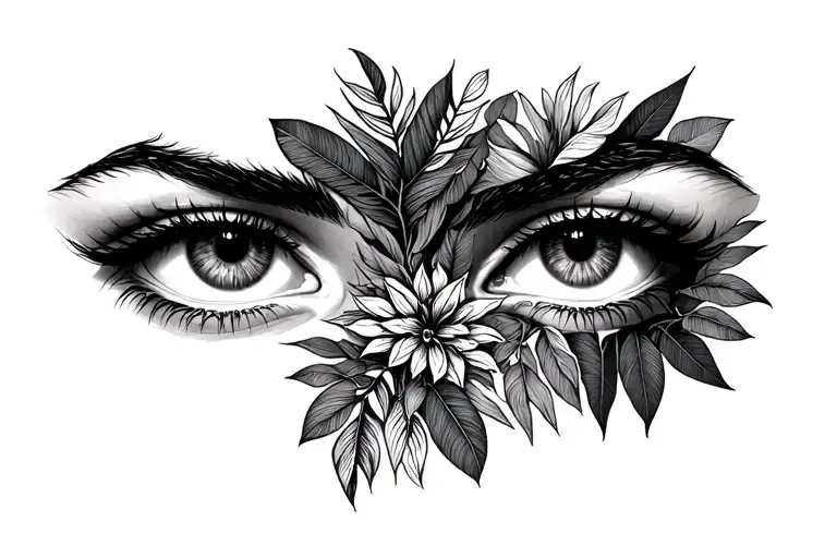 Woman's Eyes In Jungle Background
