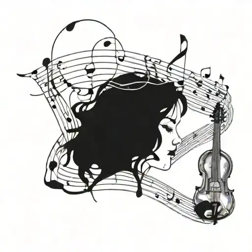 Music Notes Intertwined With Sleepy Z's And A Lonely Figure In The Background