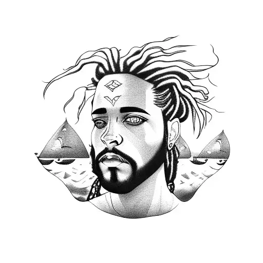 Guy In Dreadlocks Windsurfing