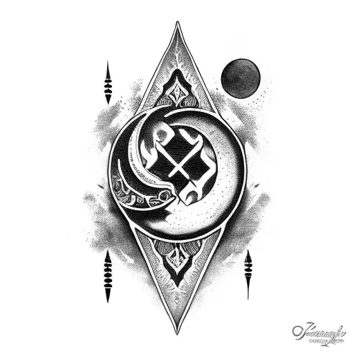 Dagger Blade With Moon Elements