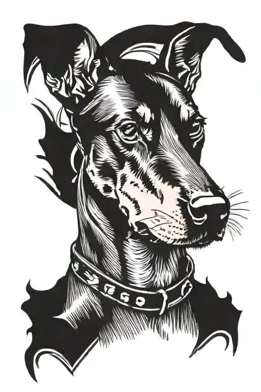 European Doberman Dog Head