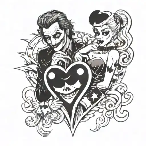 Joker And Harley Quinn Heart