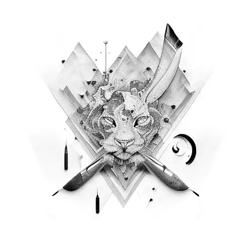 Abstract Representation Of A Paintbrush