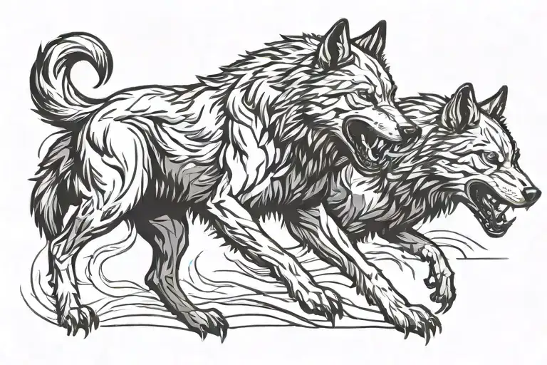 Wolf Fighting Stance Against Sheppard