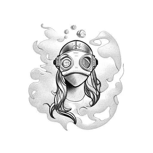 Mermaid With Diving Helmet