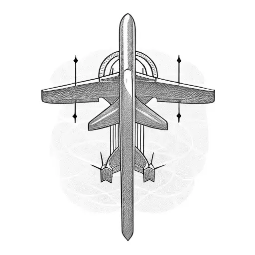 A Minimalist Tattoo Of An Airplane Flying Through Musical Notes