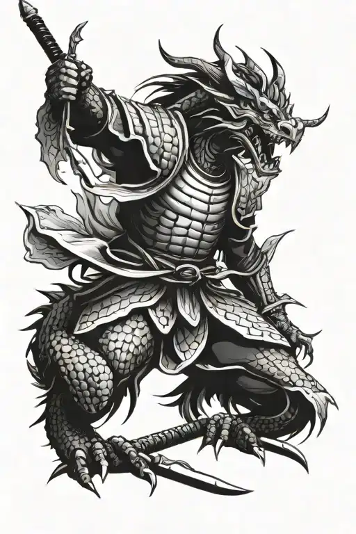 Samurai Warrior Dragon Sun