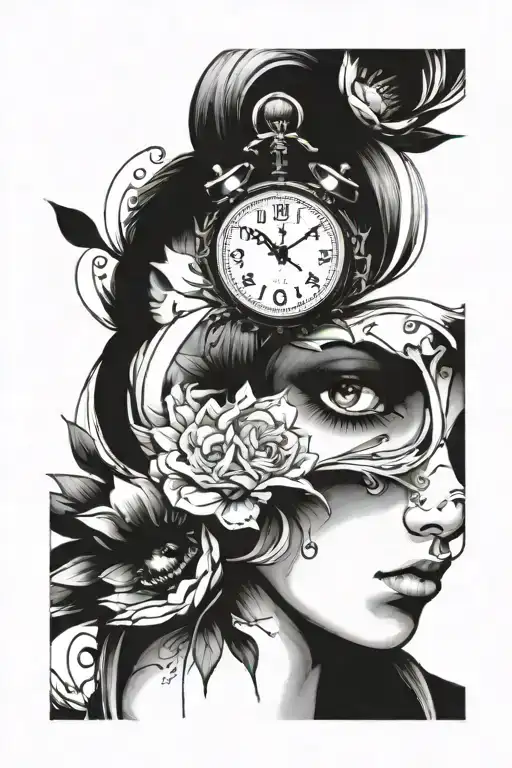 Clock With Womens Eyes