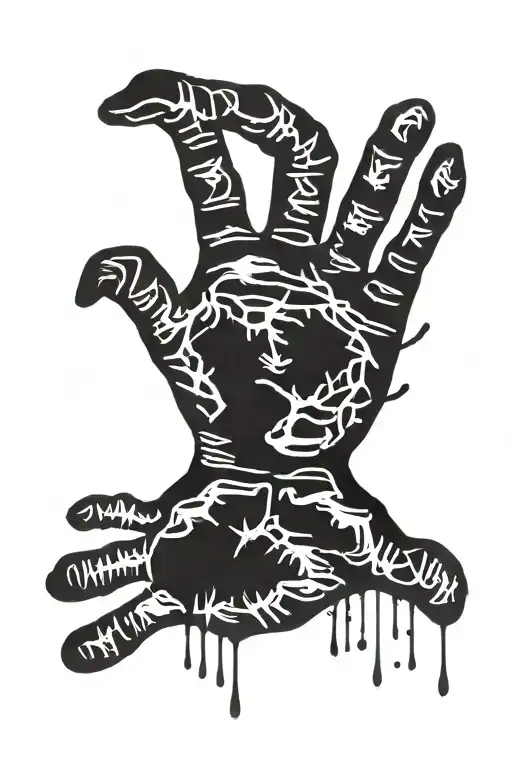 Baby Hand Print Negative Space