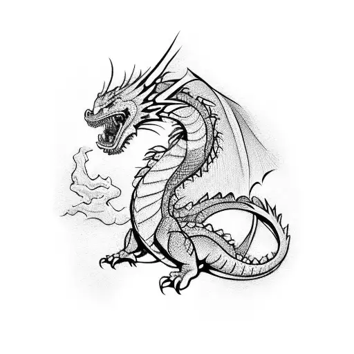 A Fierce Dragon Practicing Karate