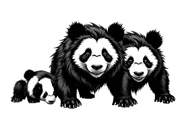 Three Headed Panda That Looks Like Cerberus