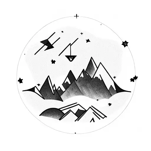 2 People Lying On A Trampoline Pointing At A Shooting Star With The Rocky Mountains In The Back